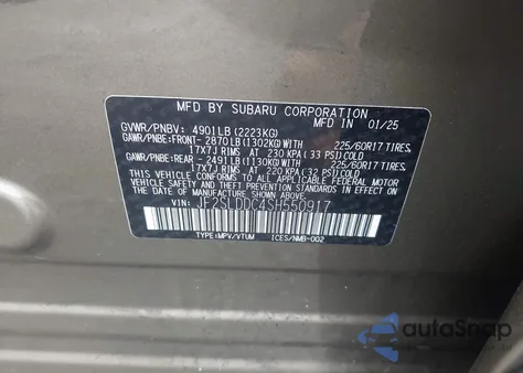 2025 Subaru Forester Premium from USA, damaged, VIN JF2SLDDC4SH550917